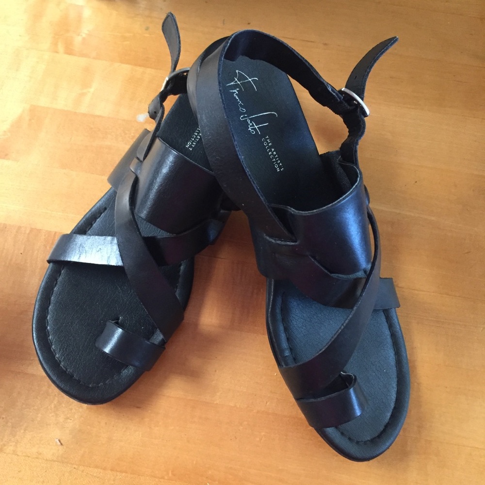 Franco Sarto Gia Sandal in Black Leather